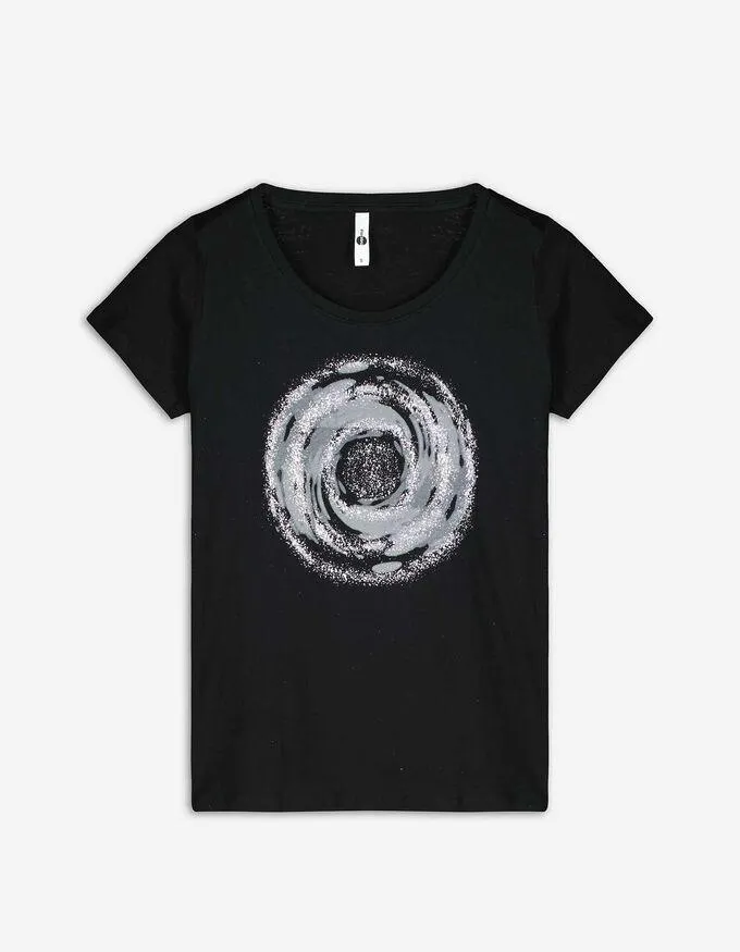 T-shirt - Glitterprint - zwart