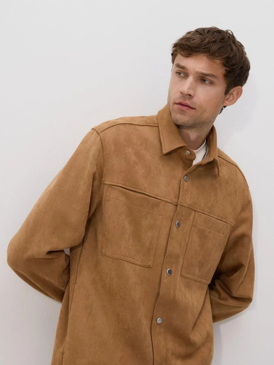 Košile comfort z imitace semiše