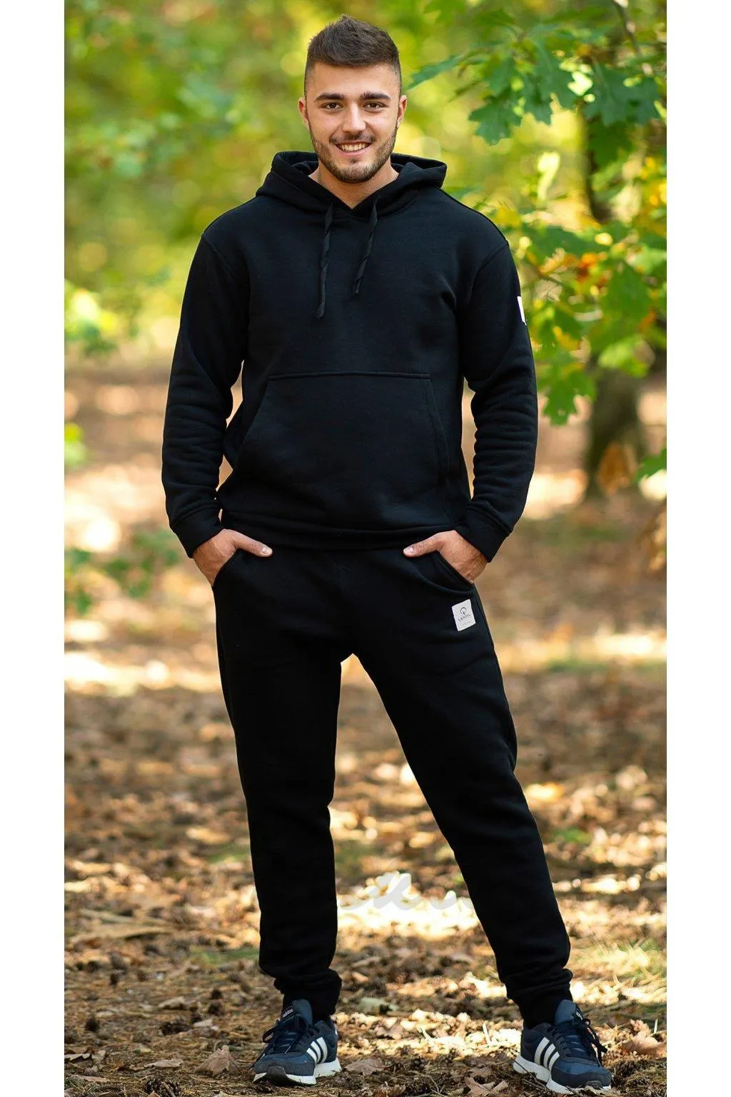 Pánské bavlněné tepláky MAKS - černé