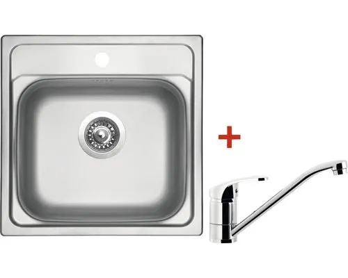 Nerezový dřez s baterií Sinks MANAUS 480 V+PRONTO 480 x 480 mm MAN480VPRCL