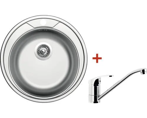 Nerezový dřez s baterií Sinks ROUND 510 V+PRONTO 510 x 510 mm RO510VPRCL