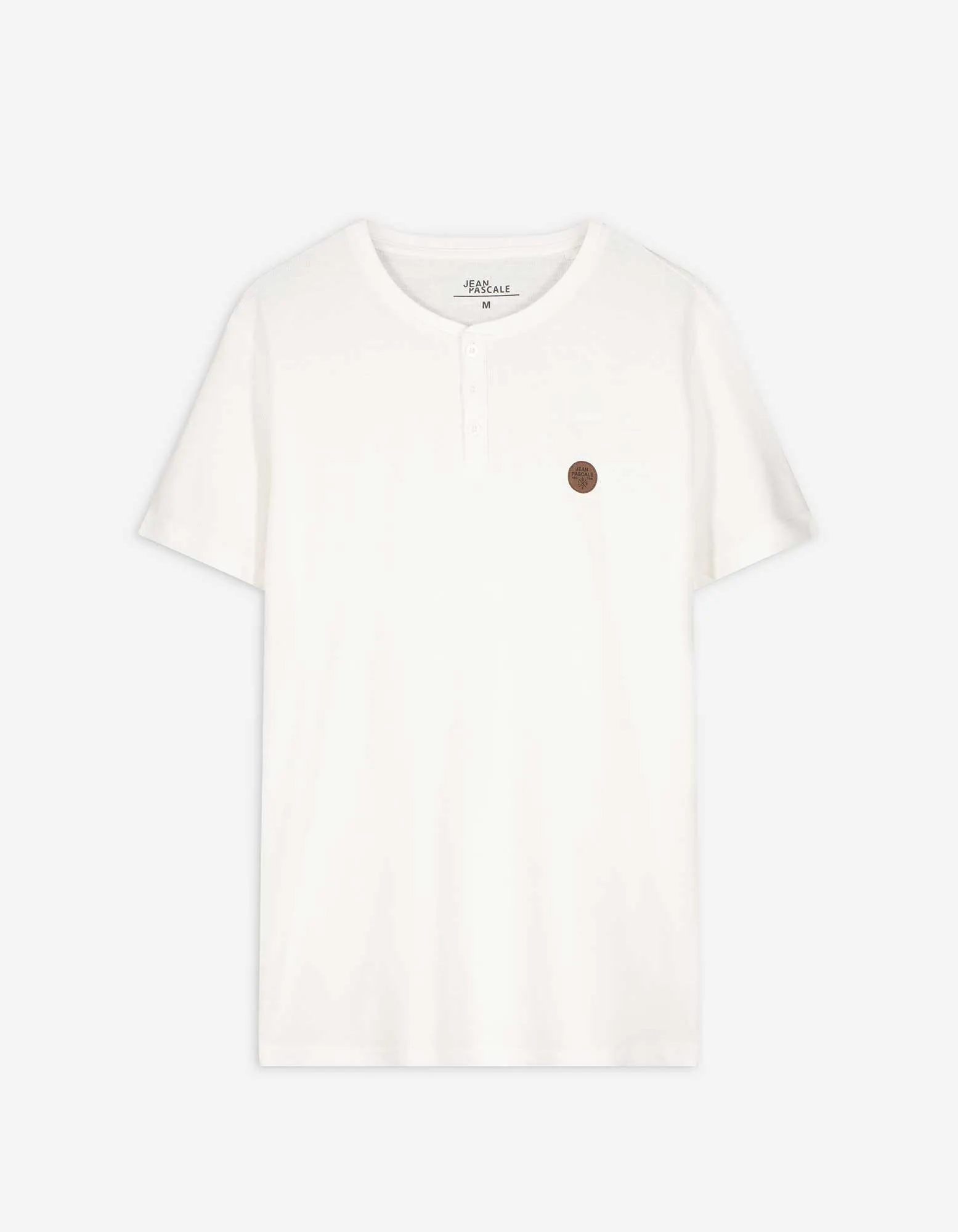 Tričko - Výstřih Henley - bílá