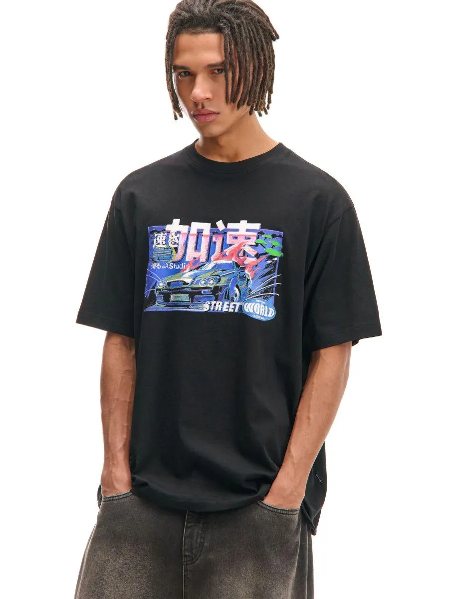 Černé tričko s potiskem