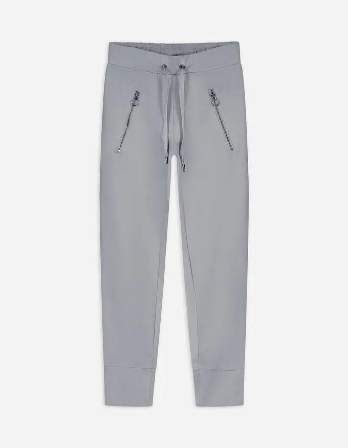 Joggingové kalhoty - Na spodním lemu šňůrka na stažení - seda