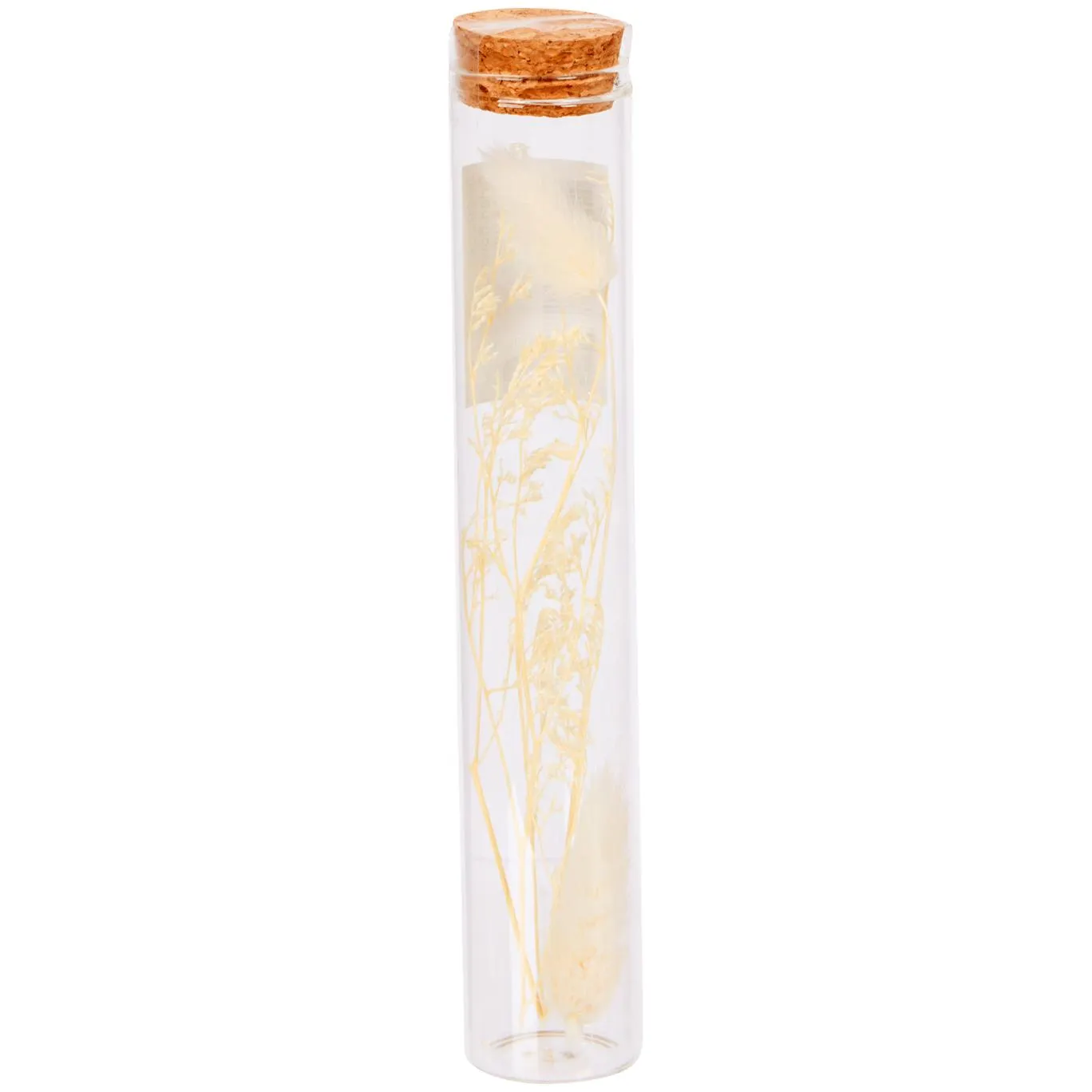 Decorazione in vetro con fiori secchi