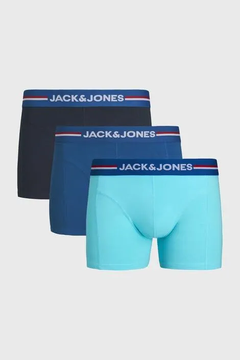 3PACK Boxerky JACK AND JONES JACTim Solid - modrá
