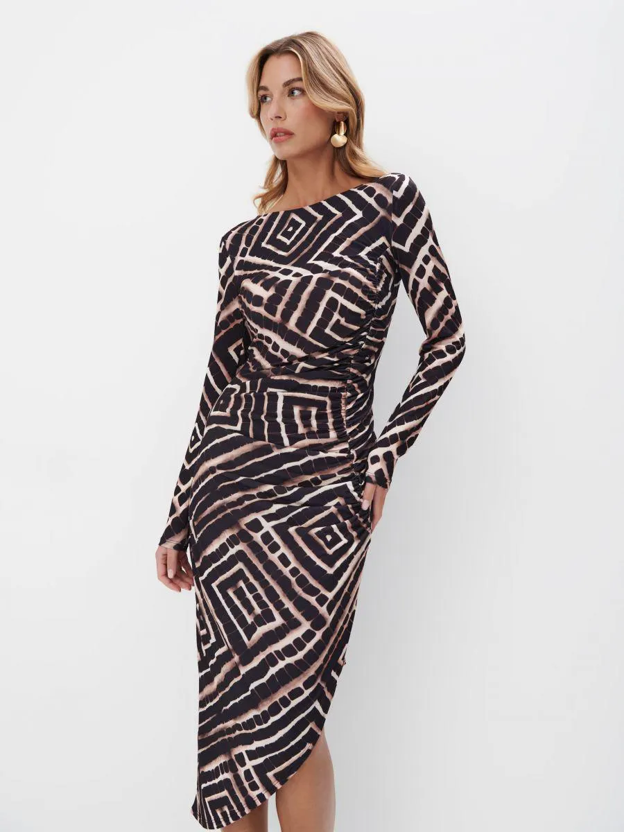 Midi šaty s řasením