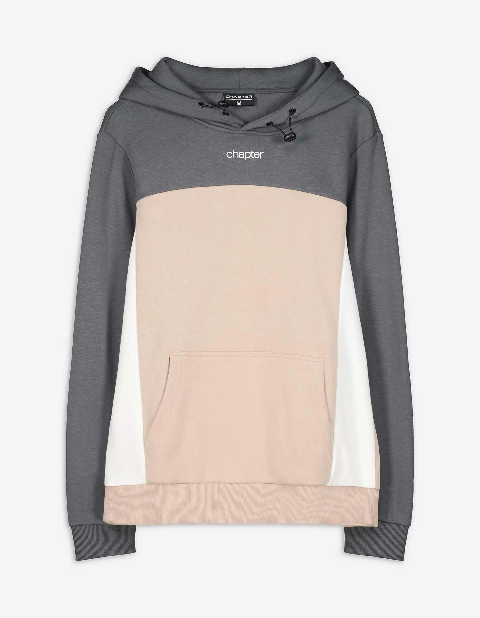 Mikina s kapucí - Barevné pruhy - tmave seda