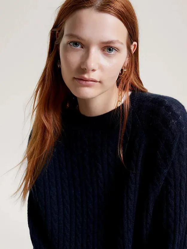 Cable Knit Wool Relaxed Jumper Dress