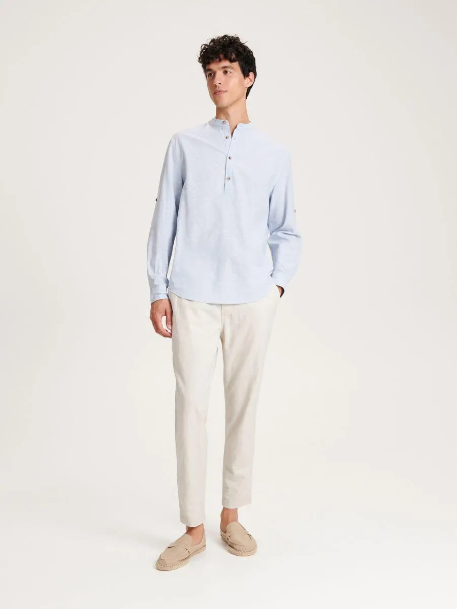 Košile ze směsi lnu regular