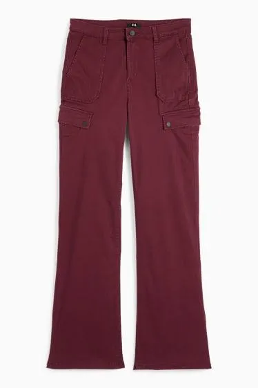 Plátěné kalhoty - high waist - bootcut fit