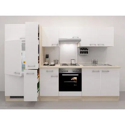 Flex-Well Kuchyně Abaco 300 cm/typ 3 - lednice/trouba/varná deska/digestoř