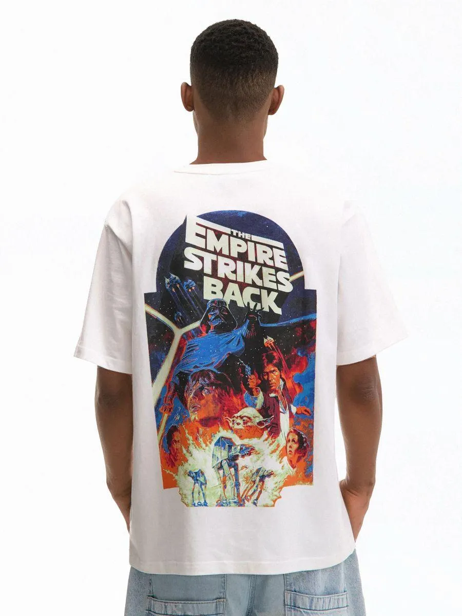 Bílá tričko s potiskem Star Wars The empire strikes back