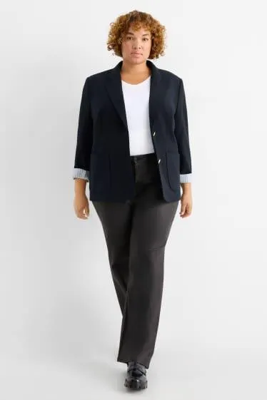 Plátěné kalhoty - high waist - wide leg