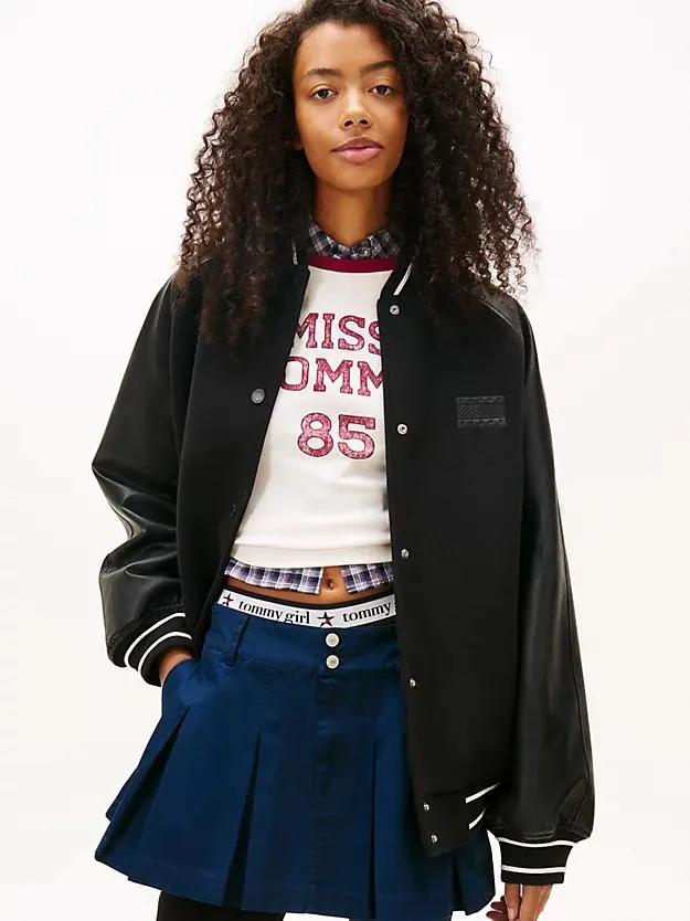 Relaxed Varsity Jacket With Wool