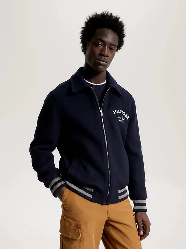 Prep Recycled Wool Blend Varsity Jacket