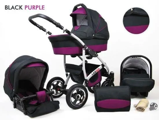 Sun Baby Kombinovaný kočárek Largo 3v1 2022 růžová