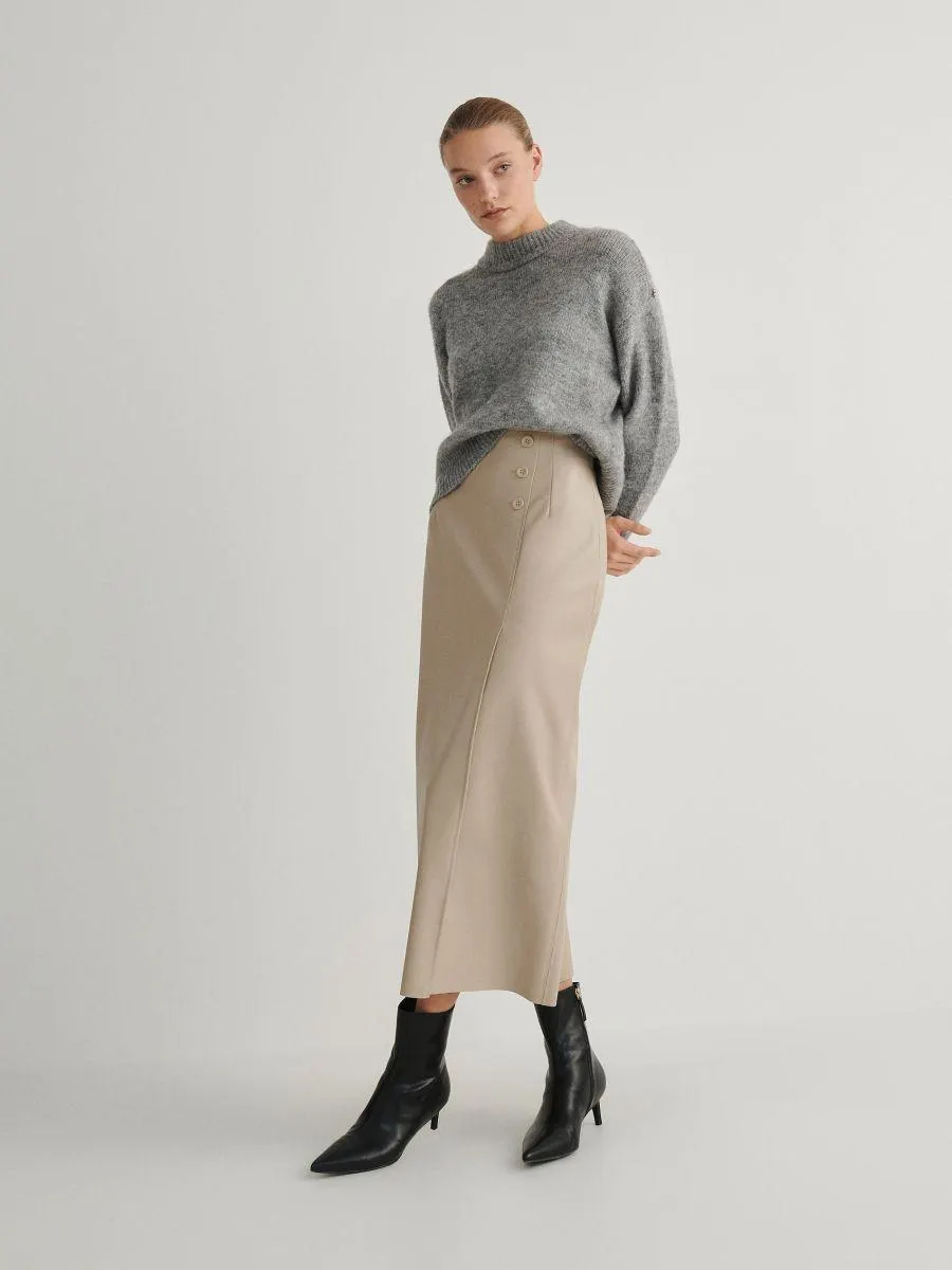 Midi sukně s prošitím