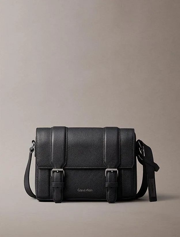 Leather Flap Messenger Bag