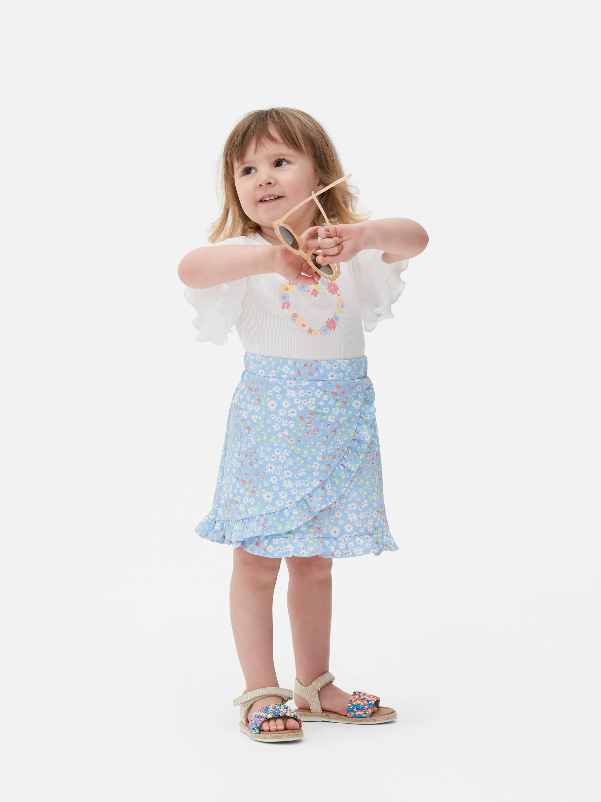 Souprava topu a sukně s volánky