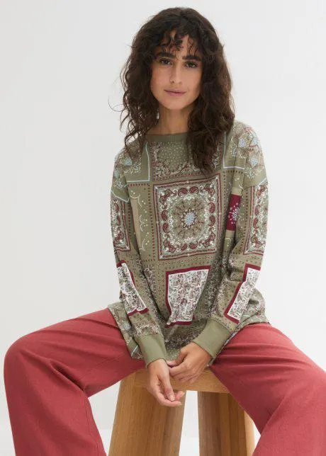 Triko Patchwork, dlouhé rukávy