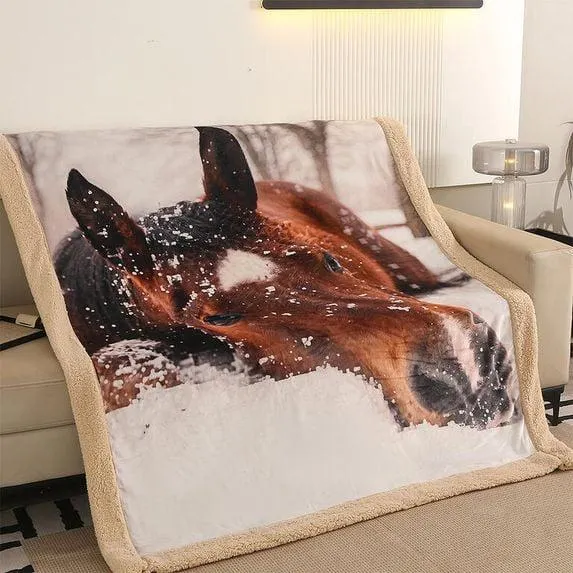 Beránková deka KŮŇ 150 x 200 cm