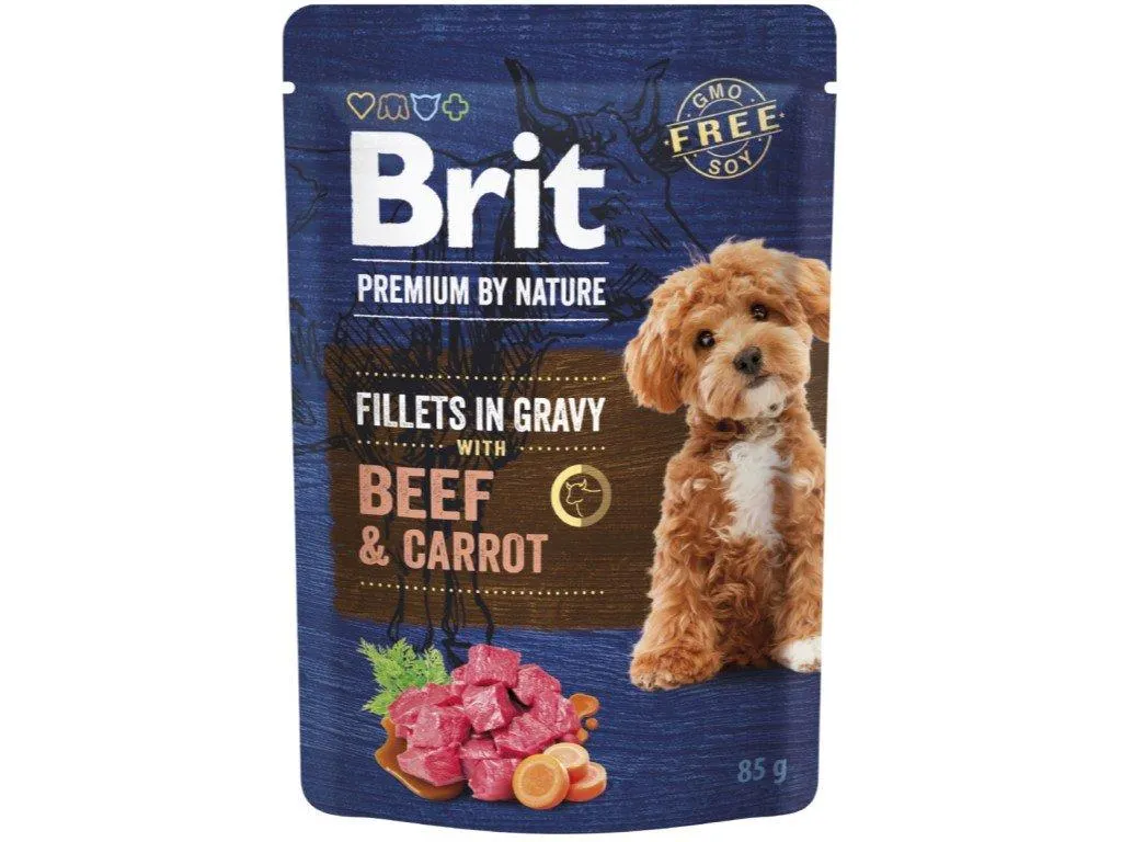 Kap.Brit Premium by Nature Dog Fillets in Gravy with Beef&Carrot 85g