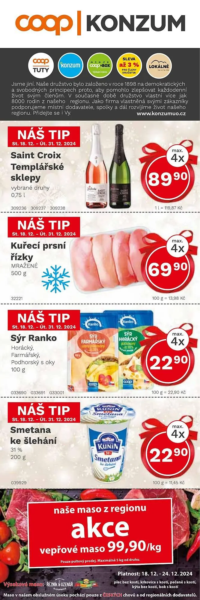 Konzum leták - 18. prosince 31. prosince 2024 - Page 1