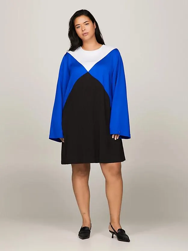 Curve Argyle Colour-Blocked Fit And Flare Dress
