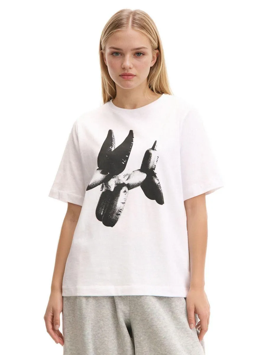 Bílá tričko s potiskem