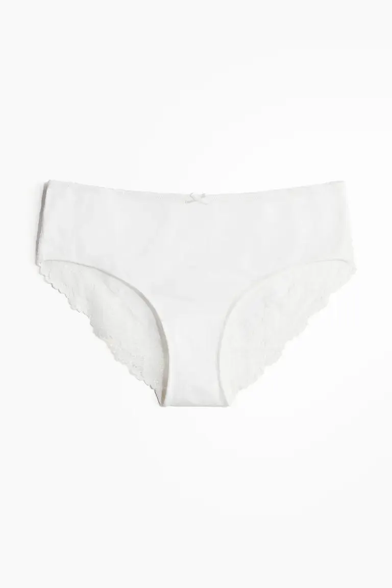 Bavlněné kalhotky hipster s krajkovými lemy 5 kusů