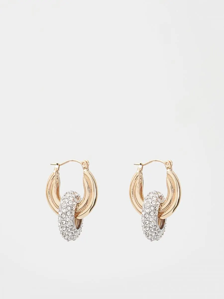 Náušnice z propojených kruhů s krystalky