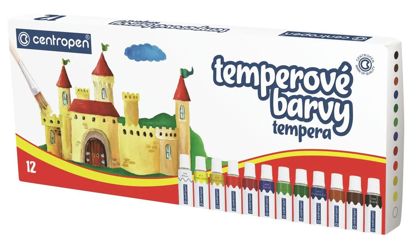 Centropen Temperové barvy 12 ml - 12 barev