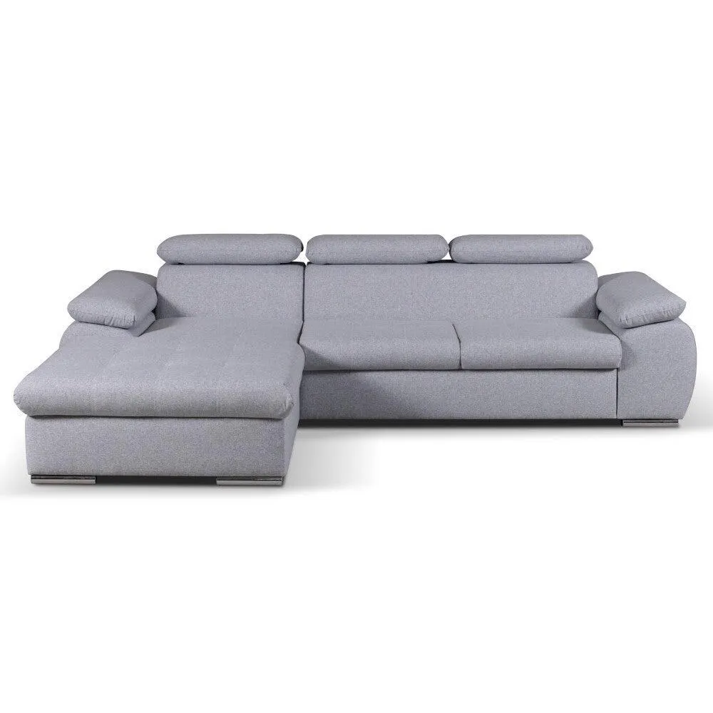 Rohová sedačka rozkládací Padua levý roh šedá