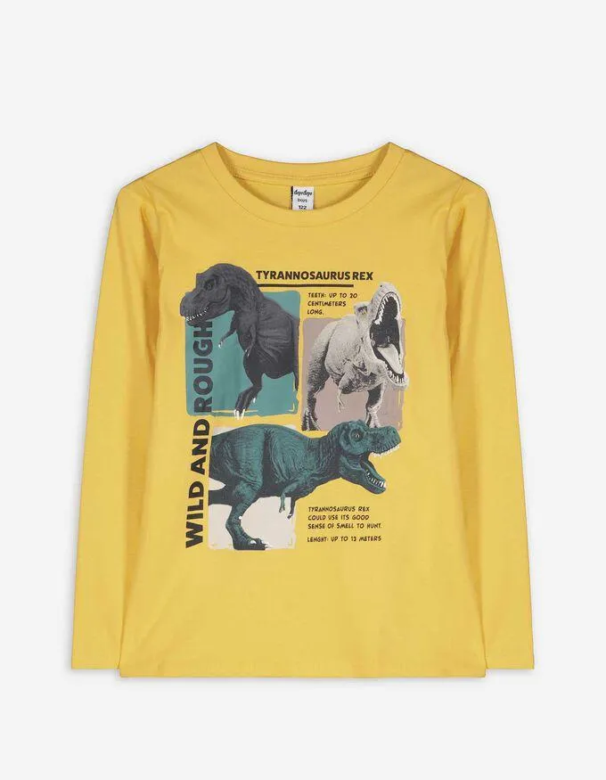 Longsleeve - Dinosauriër - geel