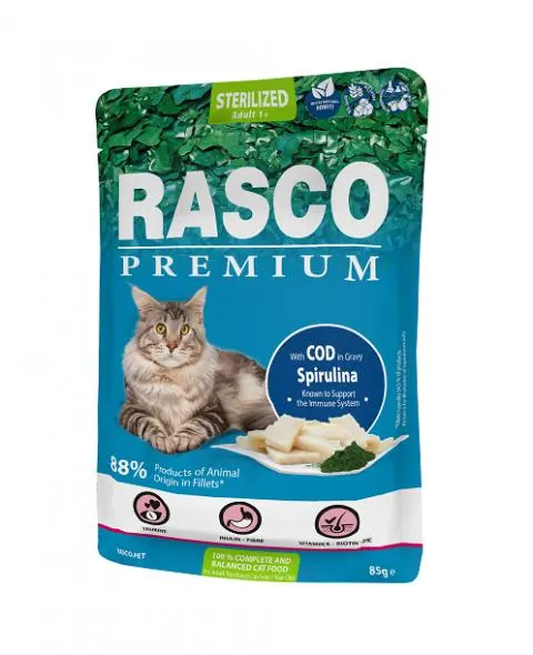 Kapsička Rasco Premium Cat Adult Sterilized Cod in Gravy 85g