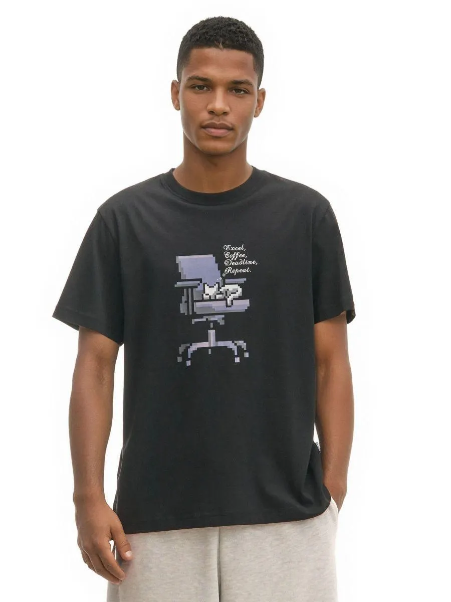 Černé tričko s potiskem