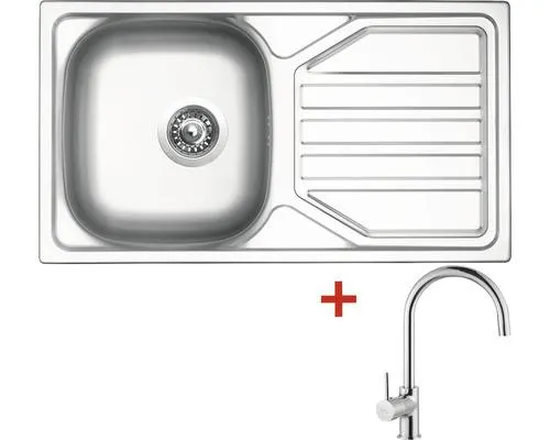 Nerezový dřez s baterií Sinks OKIO 780 V+VITALIA 435 x 780 mm OK780VVICL