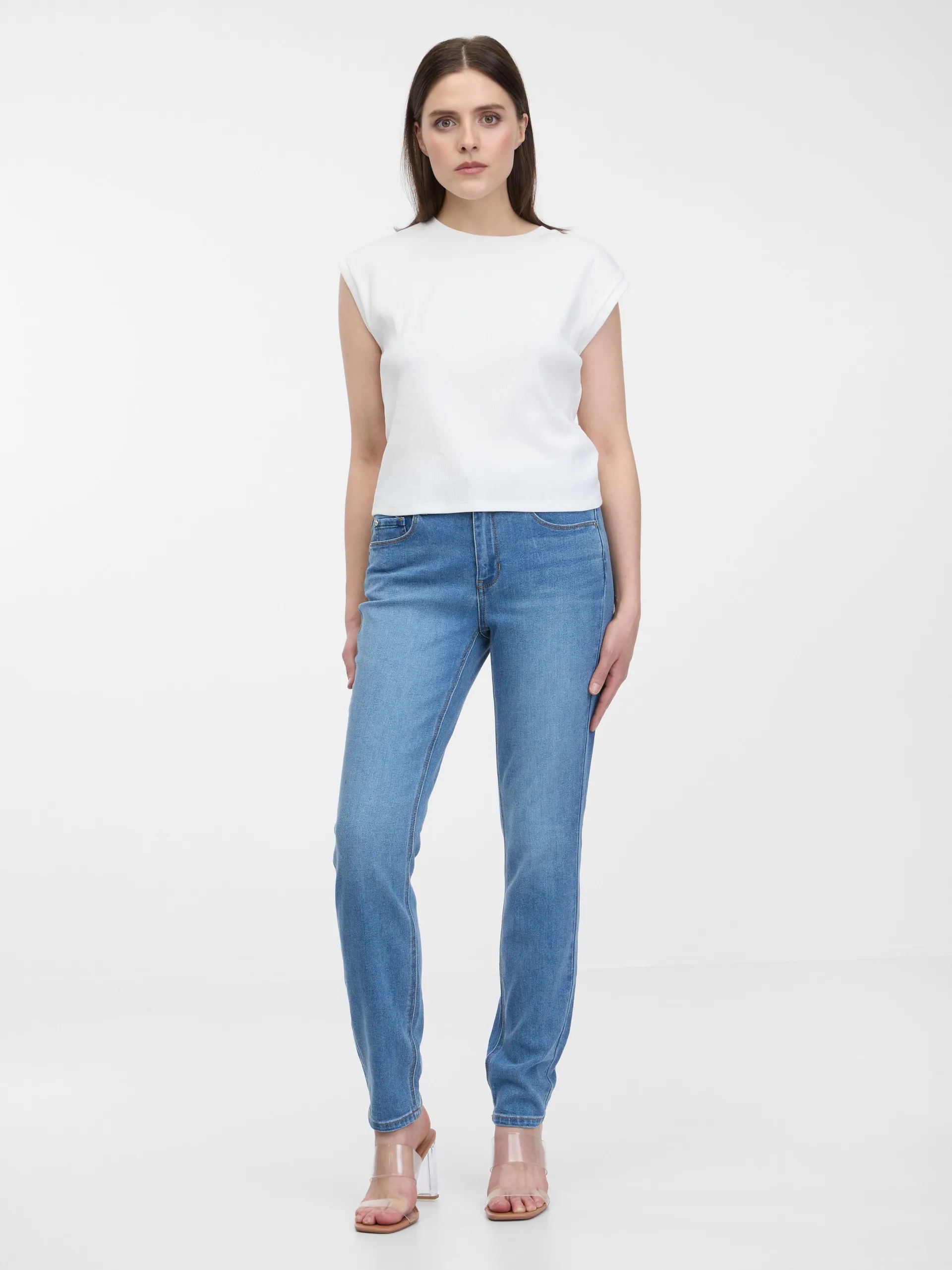 Světle modré dámské slim fit džíny ORSAY