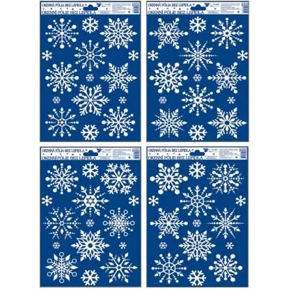 Vánoční dekorace, okenní fólie se sněhovým efektem 1 ks, 27 x 20 cm