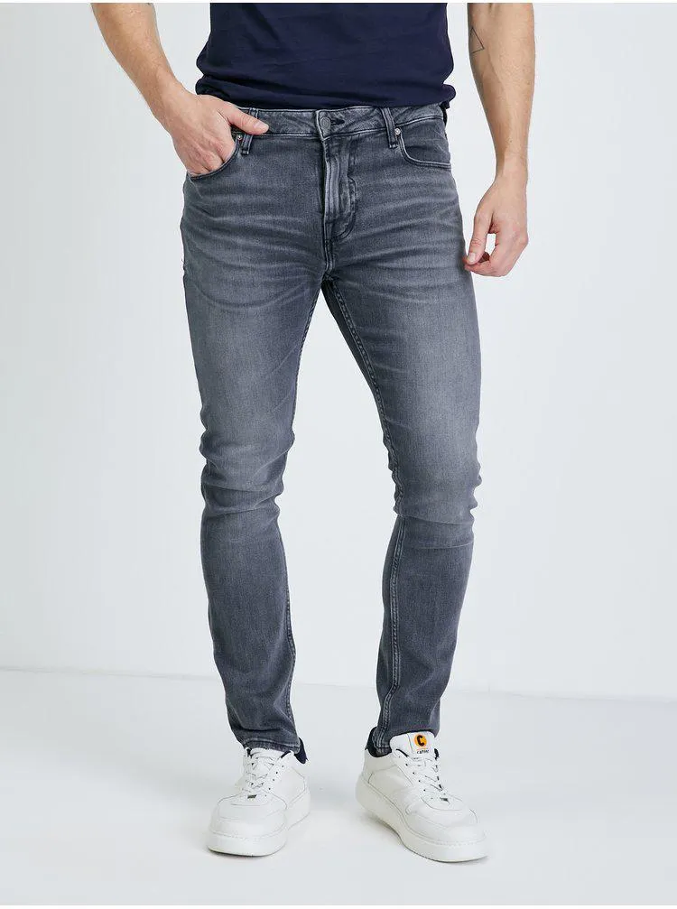 Šedé pánské skinny fit džíny Guess Chris