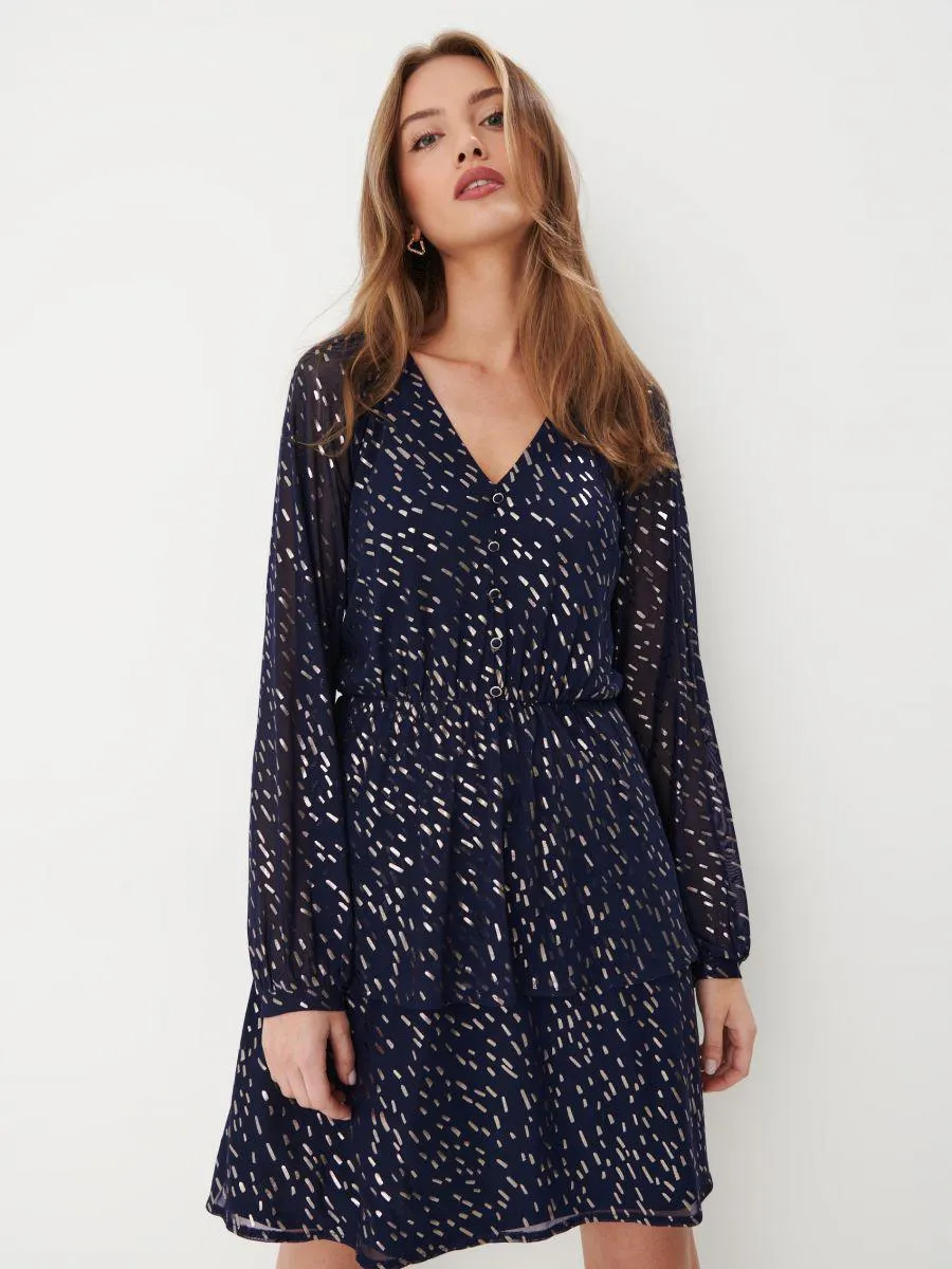 Rochie mini cu imprimeu strălucitor