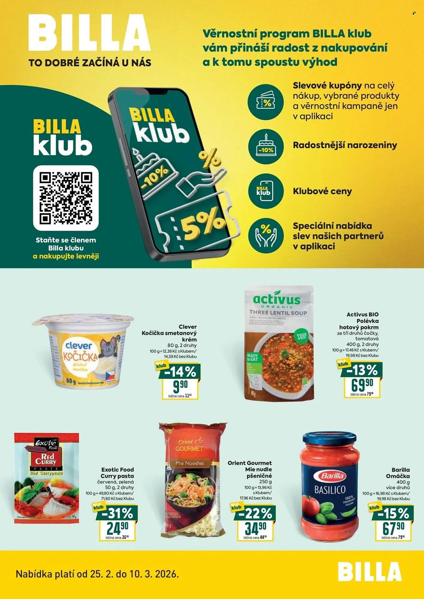 Billa leták - 25. února 10. března 2026 - Page 1