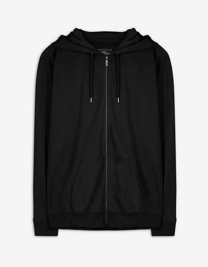 Propínací mikina - Kapuce se šňůrkou na stažení - cerná