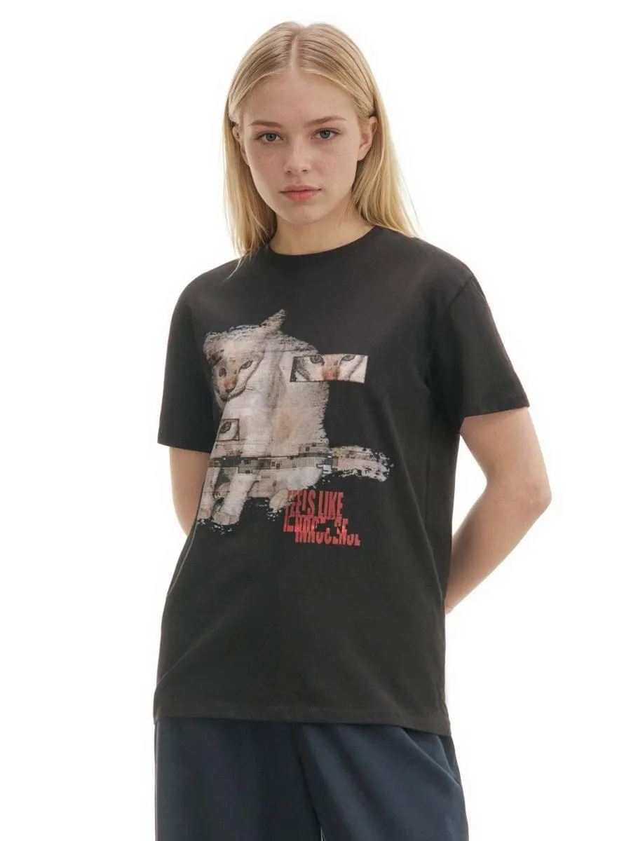 Černé tričko s potiskem