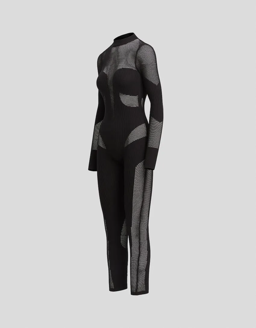 Ažurový overal Generation Bershka s dlouhými rukávy