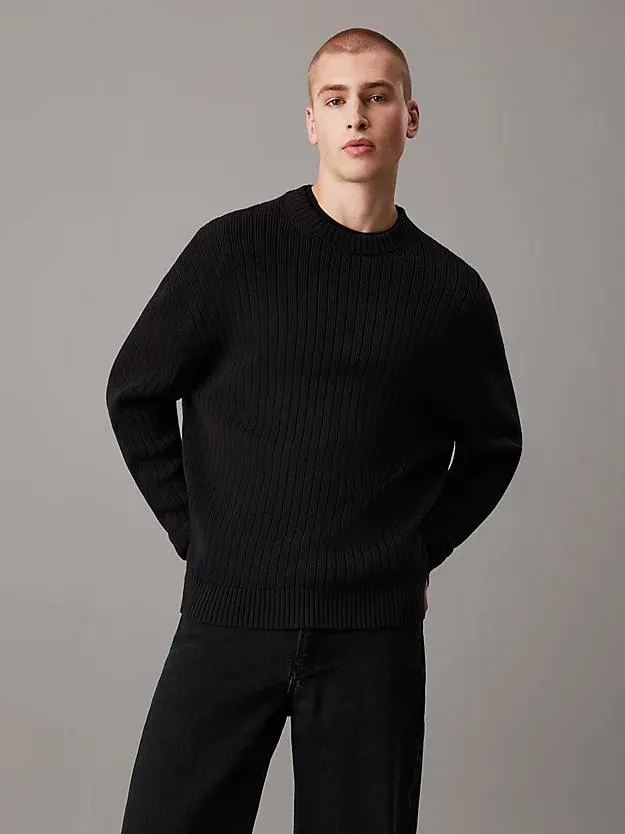 Relaxed Ribbed Cotton Jumper
