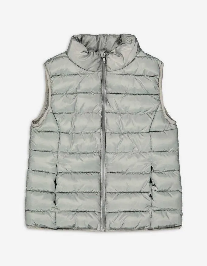 Prošívaná vesta - Stojáček - tmave zelena