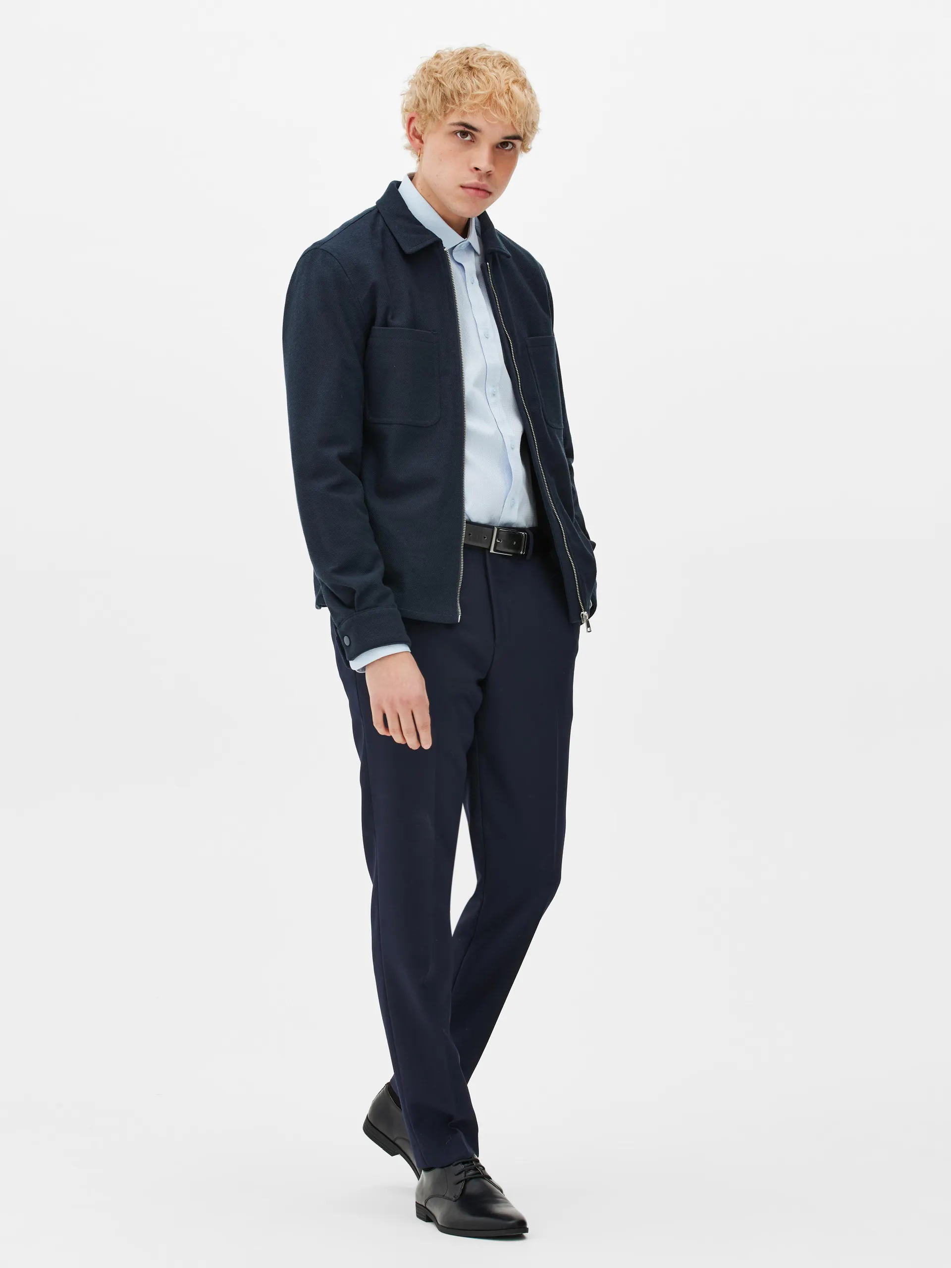 Texturovaná bavlněná košile s dlouhým rukávem