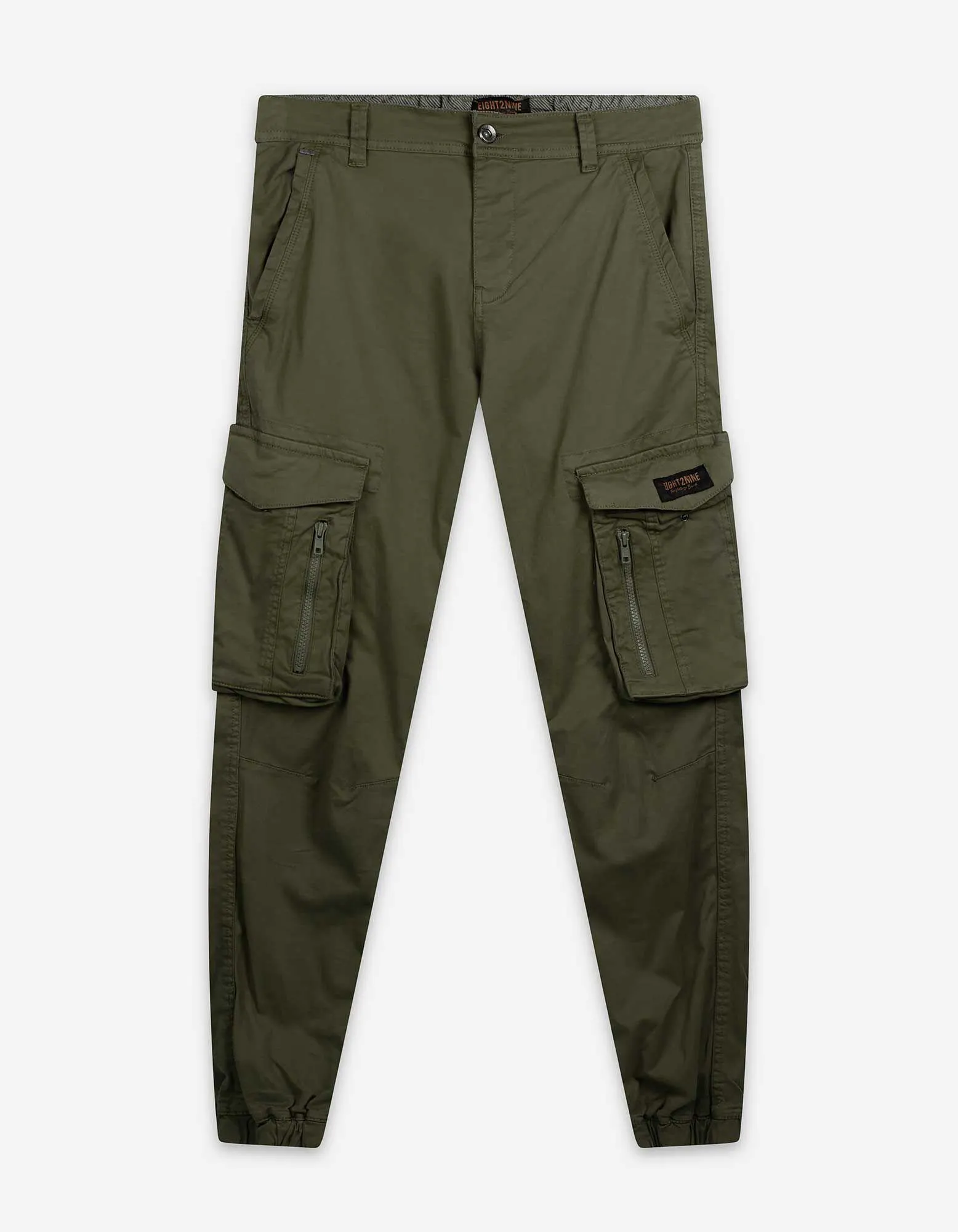 Cargo kalhoty - Jogger Fit - tmave zelena